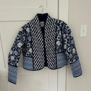 Lefties navy quilted jacket - size M - new with tags
